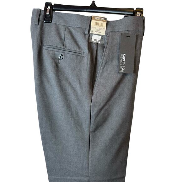 KENNETH COLE Reaction Plain Front Pants in Dark Gray Men's Size 33 W x 32 L - Picture 6 of 13